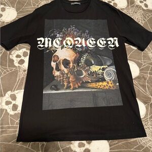 Alexander McQueen Black Graphic T-Shirt Size 38 Medium